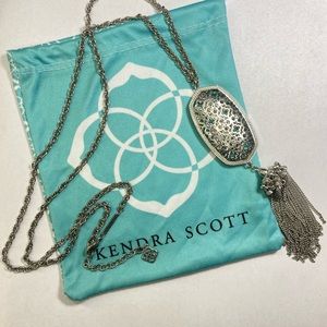 Kendra Scott Rayne Long Pendant Necklace Silver